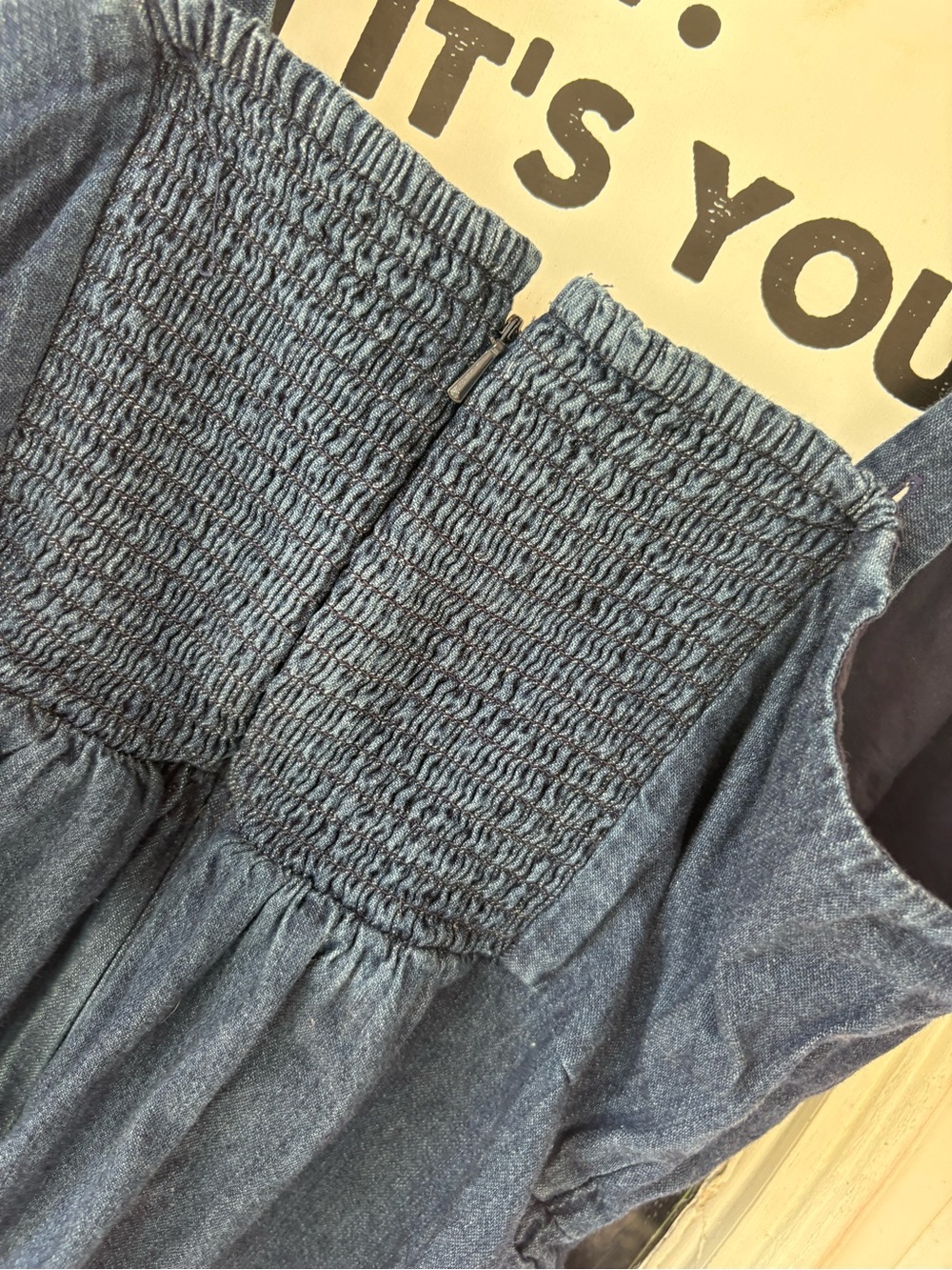 American Eagle Outfitters Dark Blue Denim Mini Dress romper - Picture 7 of 7